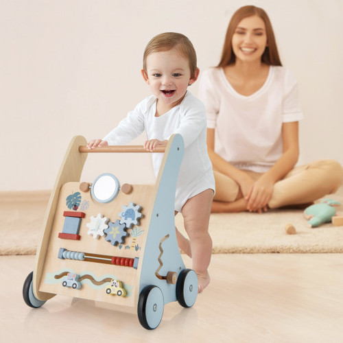 Wooden Baby Push And Pull Walker With Multi Activity Learning Center Tm10114 By Cw