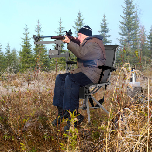 360 Swivel Portable Hunting Chair With Adjustable Legs And Armrests Black Np11856Dk By Cw