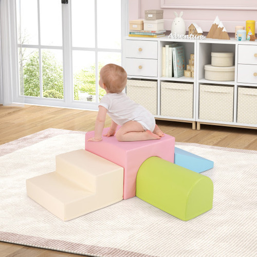 Climb And Crawl Foam Block Play Set For Infant Baby Multicolor Fh10128Pi By Cw