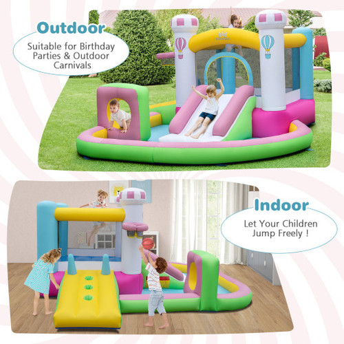 Inflatable Bounce House Bouncy Castle With Obstacle And Ball Pit With 520W Blower Np11759 Es10150Us By Cw