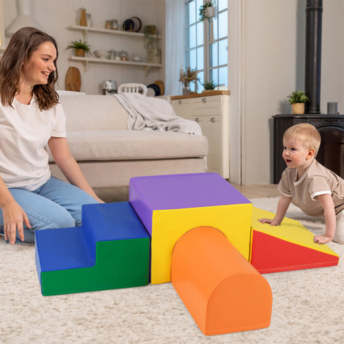 Climb And Crawl Foam Block Play Set For Infant Baby Orange Fh10128Cs By Cw