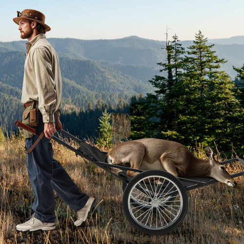 550 Lbs Folding Deer Game Cart With Polyester Liner For Hunting Th10092 By Cw