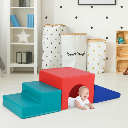 Climb And Crawl Foam Block Play Set For Infant Baby Red Fh10128Re By Cw