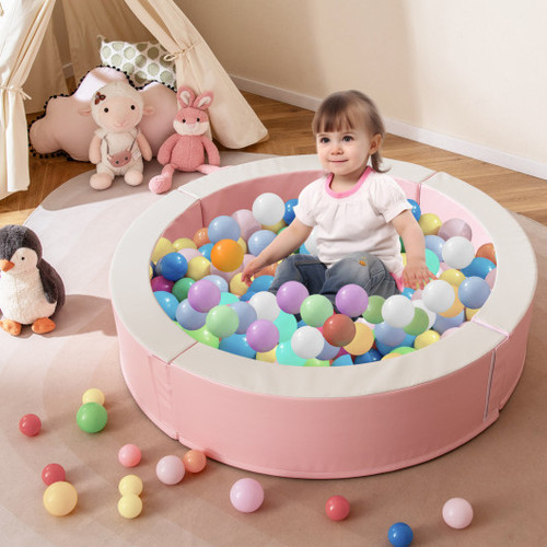 Detachable Foam Ball Pit With 50 Colorful Ocean Balls Pink Fh10127Pi By Cw