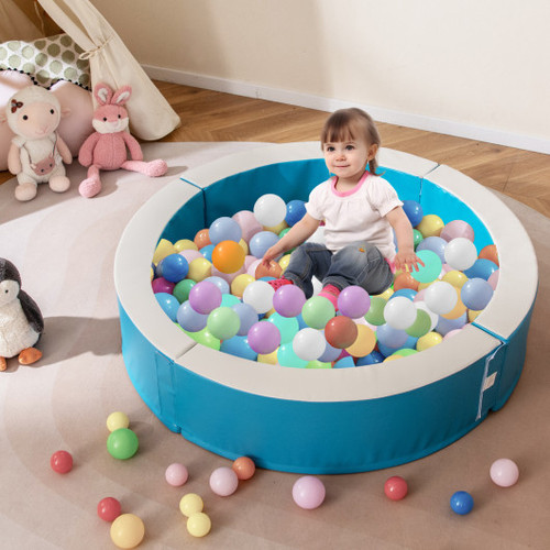 Detachable Foam Ball Pit With 50 Colorful Ocean Balls Blue Fh10127Bl By Cw