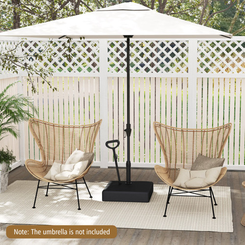 Mobile Patio Umbrella Base Water Sand Fillable Market Table Umbrella Stand With 3 Wheels Black Np12269Dk By Cw