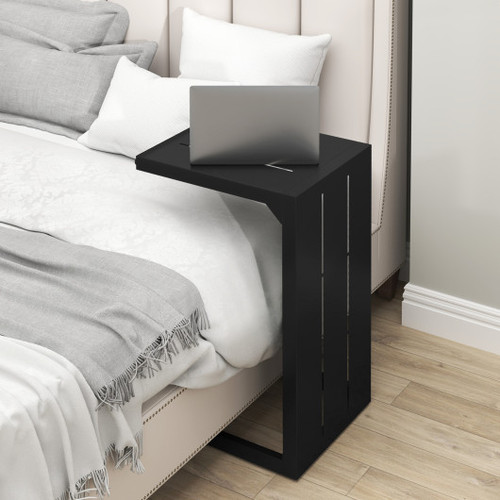 C Shaped End Table Convertible Coffee Table With Adjustable Foot Pads Black Np12146Dk 1 By Cw