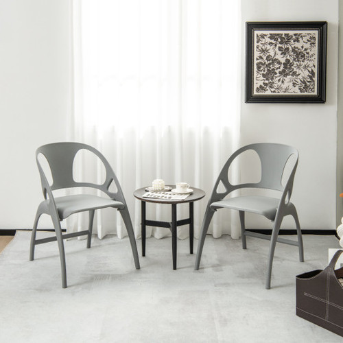 Folding Dining Chairs Set Of 2 With Armrest And High Backrest Gray Kc54714Sl 2 By Cw