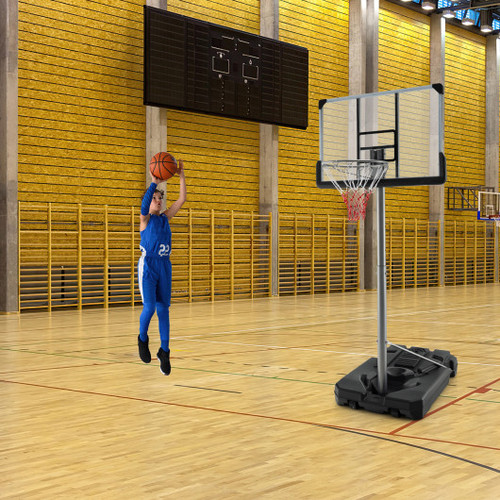 Basketball Hoop With 5 4 6 6Ft Adjustable Height And 50 Inch Backboard Black Sp37641Bk By Cw