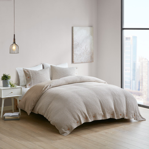 Olliix Mara 4 Pc Cotton And Rayon From Bamboo Blend Waffle Weave Comforter Cover Set W Removable Insert Csp10 1476