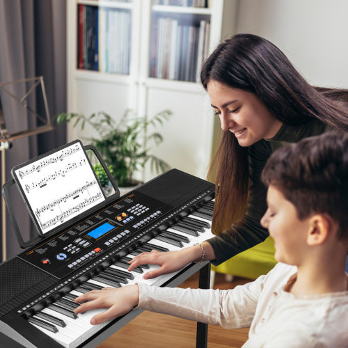 61 Key Electronic Keyboard Piano Starter Set With Stand Bench And Headphones Mu70008 By Cw
