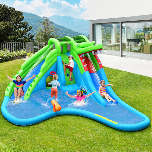 Inflatable Crocodile Style Water Slide Upgraded Kids Bounce Castle With 680W Blower Np10329 Es10151Us By Cw