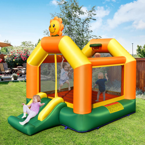 Kids Inflatable Bounce House With Slide And Basketball Rim With 735W Blower Np10398 Ep24683 By Cw