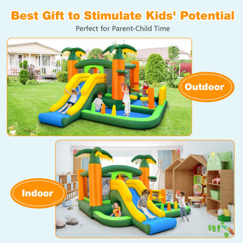 Big Inflatable Bounce House With Slide And Ball Pits For Indoor And Outdoor With 735W Blower Np10907 Ep24683 By Cw