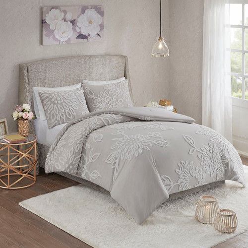 Madison Park Veronica 3 Piece Tufted Cotton Chenille Floral Comforter Set Mp10 6392 By Olliix