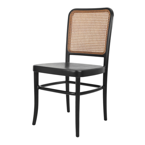 Sonora Rattan Dining Side Chair Wood Seat Black Natural 1270009 By Npd