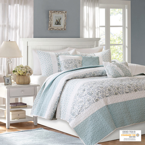 6 Piece Cotton Percale Quilted Coverlet Set King Cal King Mp13 2802