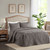 Olliix Mp13 6474 Madison Park Quebec 100 Polyester Fitted Bedspread Queen Dark Grey