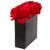 9" Roses Arrangement In Black Vase Red 1510-RD By Nearly Natural