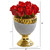 13" Elegant Red Rose Artificial Arrangement In Designer Urn 1965 By Nearly Natural