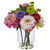 12 Peony And Mum In Glass Vase 4586 By Nearly Natural