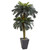 6 Double Sago Palm Artificial Tree Slate Finished Planter 5627 By Nearly Natural