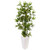 4 5 Bamboo Tree In White Tower Planter 5814 By Nearly Natural
