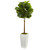 4 Fiddle Leaf Tree In White Tower Planter 5873 By Nearly Natural
