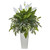 36 Mixed Spathifyllum Plant In White Tower Planter 6403 By Nearly Natural