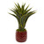 2 Agave Artificial Plant In Red Planter 8115 By Nearly Natural