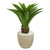 3 Agave Artificial Plant In Sandstone Planter 8132 By Nearly Natural