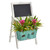 26 Bromeliad And Grass Plant In Stand With Chalkboard 8388 By Nearly Natural