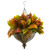 26 Garden Croton Plant In Hanging Metal Bowl Real Touch 8753 By Nearly Natural