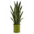 39 Sansevieria Artificial Plant In Metal Planter 9192 By Nearly Natural