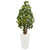 5 Schefflera Artificial Tree In White Tower Planter 9332 By Nearly Natural