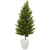 5 Olive Cone Topiary Tree In Planter Uv Indoor Outdoor 9347 By Nearly Natural