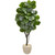 67 Fiddle Leaf Fig Artificial Tree In Sand Stone Planter 9411 By Nearly Natural