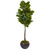 64 Rubber Leaf Tree In Metal Planter Real Touch 9579 By Nearly Natural