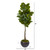 64" Rubber Leaf Tree In Metal Planter (Real Touch) 9579 By Nearly Natural