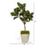 42" Magnolia Leaf Artificial Tree In Country White Planter 9638 By Nearly Natural
