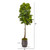 69" Fiddle Leaf Tree In Ribbed Metal Planter (Real Touch) 9693 By Nearly Natural