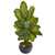 46 Dieffenbachia Plant In Metal Bowl Real Touch 9783 By Nearly Natural