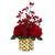 18 Hydrangea And Berries Arrangement In Gold Vase A1440 By Nearly Natural
