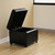 Baxton Studio Black Full Leather Storage Cube Ottoman 0380-023-black By Wholesale Interiors