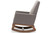 Baxton Studio Yashiya Mid-Century Retro Modern Grey Fabric Upholstered Rocking Chair And Ottoman Set BBT5199-Grey Set By Wholesale Interiors