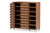 Shirley "Walnut Wood 2-Door Shoe Cabinet With Open Shelves - SKU143271