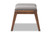 Roxy Walnut Wood Finishing And Grey Fabric Upholstered Ottoman - SKU143397