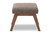 Baxton Studio Aberdeen Mid-Century Modern Walnut Wood Finishing And Gravel Fabric Upholstered Ottoman BBT5254-Gravel-OTTO-TH1308 By Wholesale Interiors