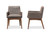 Nexus Walnut Gravel Upholstered Arm Chair (2 Set) - SKU143401