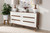 Baxton Studio Calypso Mid Century Modern White And Walnut Wood 6 Drawer Storage Dresser Calypso Walnut White 6Dw Chest By Wholesale Interiors